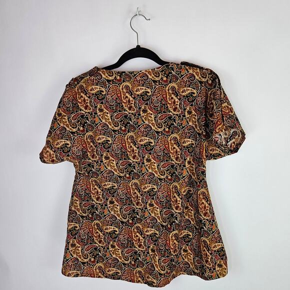Shoulder Shirts Women’s Post Surgery Adaptive Blouse Medium Paisley Easy Wear - Picture 3 of 10